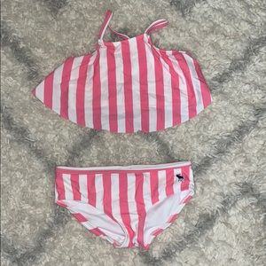 Pink & white striped bikini
